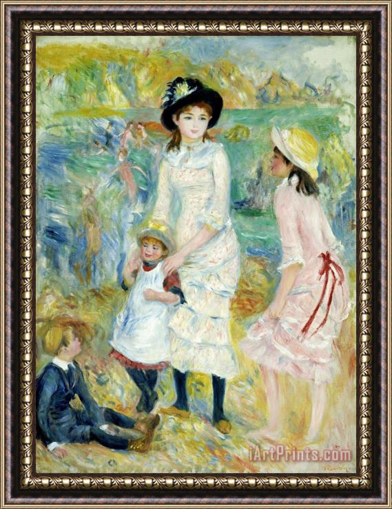 Pierre Auguste Renoir Children on The Seashore, Guernsey Framed Print