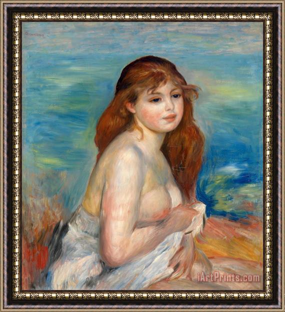 Pierre Auguste Renoir Etter Badet Framed Print