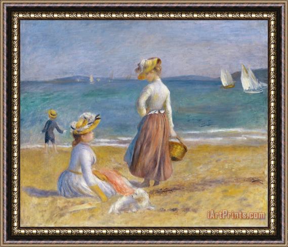 Pierre Auguste Renoir Figures on The Beach Framed Print