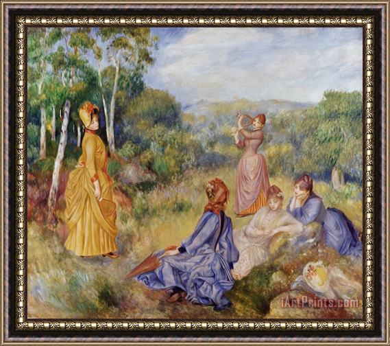 Pierre Auguste Renoir Girls Playing Battledore And Shuttlecock Framed Print