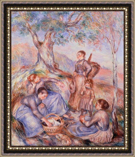 Pierre Auguste Renoir Harvesters Breakfast Framed Painting