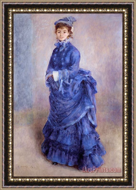 Pierre Auguste Renoir La Parisienne The Blue Lady Framed Painting