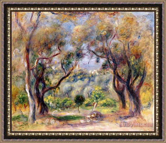 Pierre Auguste Renoir Landscape at Cagnes Framed Print