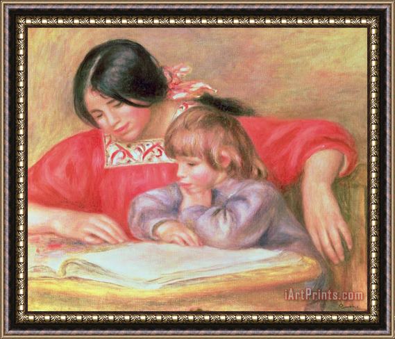Pierre Auguste Renoir  Leontine and Coco Framed Print