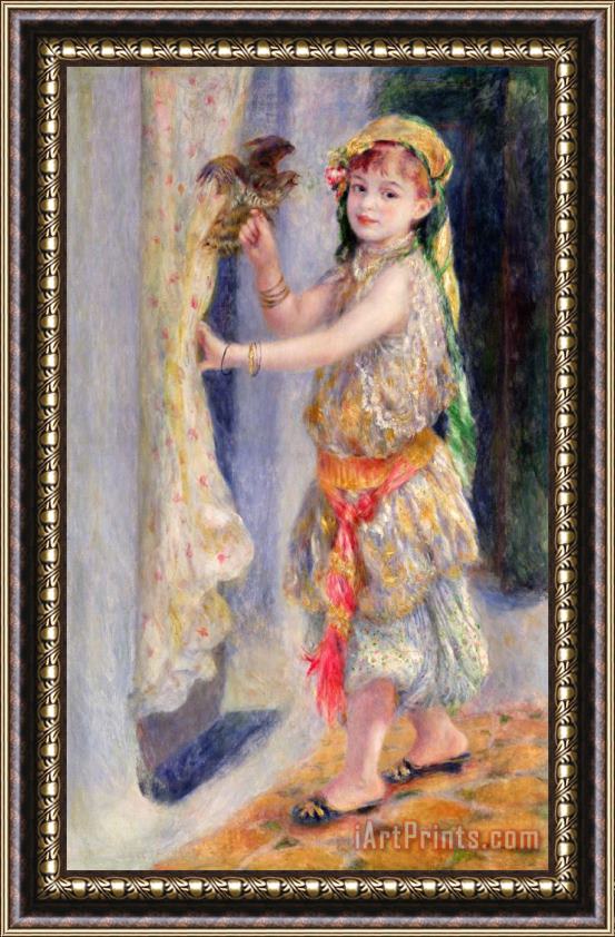 Pierre Auguste Renoir Mademoiselle Fleury in Algerian Costume Framed Painting