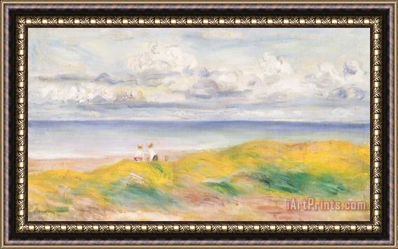 Pierre Auguste Renoir On the Cliffs Framed Painting