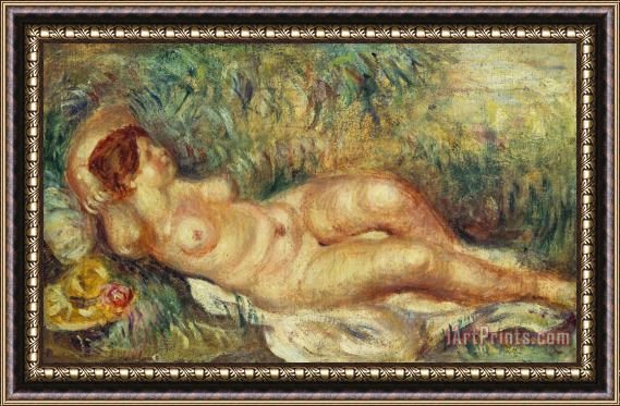 Pierre Auguste Renoir Outstretched Nude Framed Painting