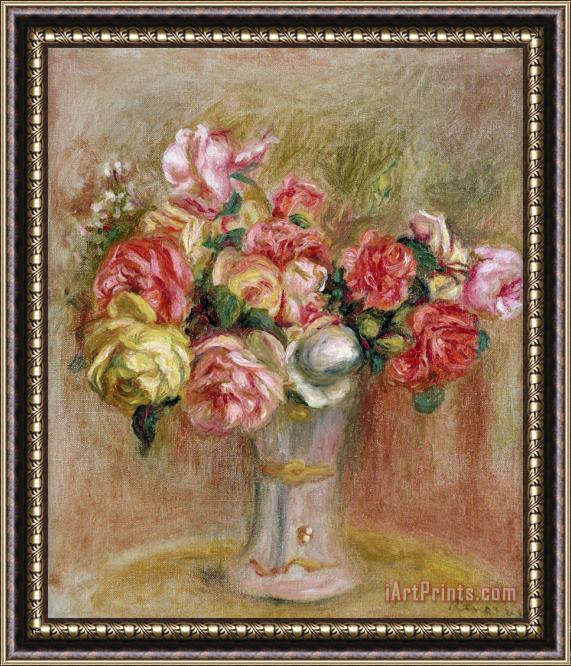Pierre Auguste Renoir Roses in a Sevres Vase Framed Print