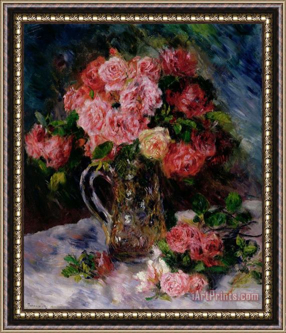 Pierre Auguste Renoir Roses Framed Painting