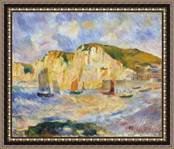 Pierre Auguste Renoir Sea And Cliffs Framed Painting
