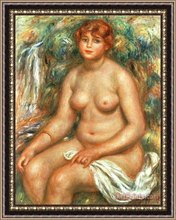 Pierre Auguste Renoir Seated Bather Framed Painting