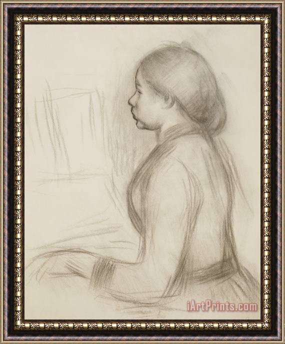 Pierre Auguste Renoir Study Of A Young Girl At The Piano Framed Print