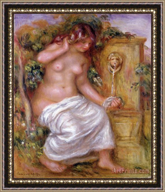 Pierre Auguste Renoir The Bather at The Fountain Framed Painting