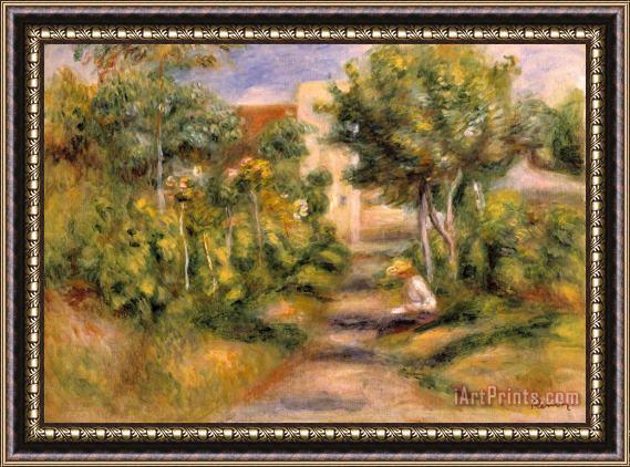 Pierre Auguste Renoir The Garden in Cagnes Framed Painting