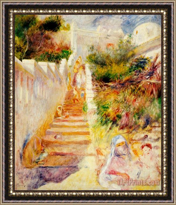 Pierre Auguste Renoir The Steps in Algiers Framed Painting