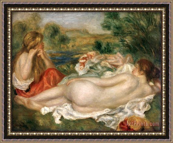 Pierre Auguste Renoir  Two Bathers Framed Painting