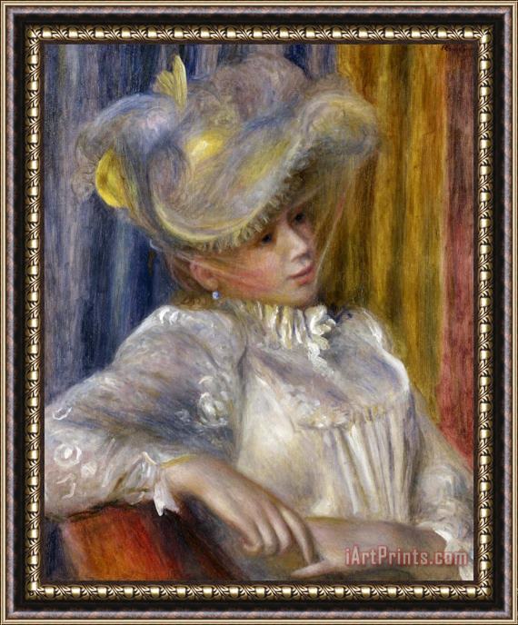 Pierre Auguste Renoir Woman with a Hat Framed Print