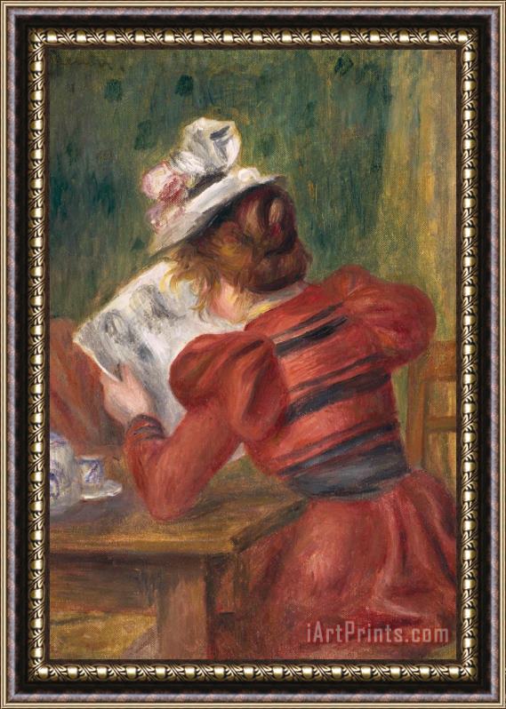 Pierre Auguste Renoir Young Girl Reading Framed Print
