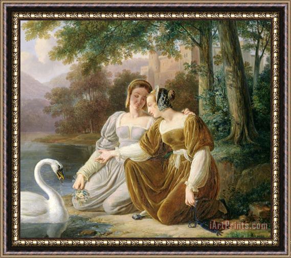 Pierre Henri Revoil Chatelaines Framed Painting