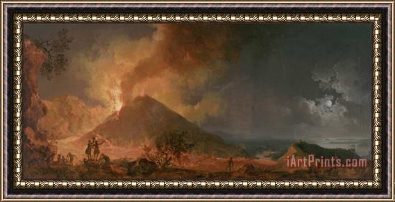 Pierre-Jacques Volaire The Eruption of Vesuvius Framed Painting