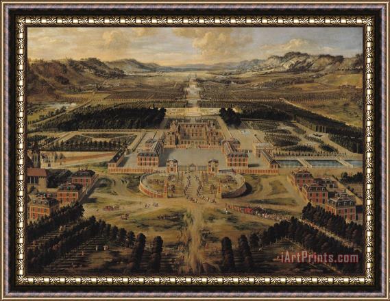 Pierre Patel Perspective view of the Chateau Gardens and Park of Versailles Framed Print