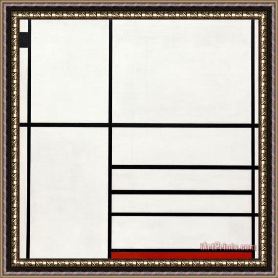 Piet Mondrian Composition in White, Black, And Red Framed Print