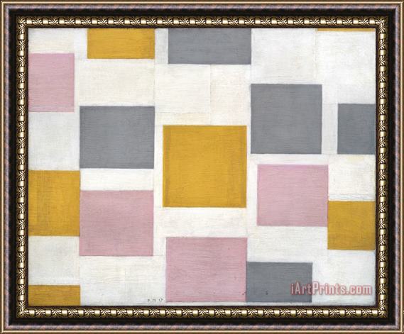 Piet Mondrian Composition with Color Planes 5 C.1917 Framed Painting