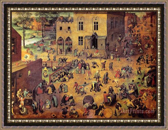 Pieter Bruegel Children's Games Painting Framed Print