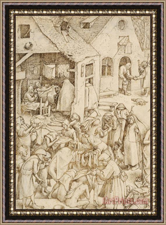 Pieter Bruegel Detail Of Charity Drawing Bruegel The Elder Framed Print