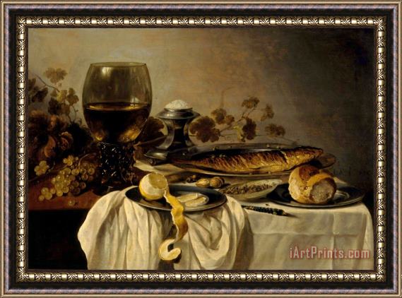 Pieter Claesz Breakfast Framed Painting