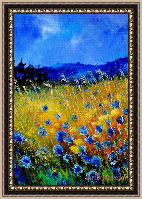 Pol Ledent Blue cornflowers Framed Painting
