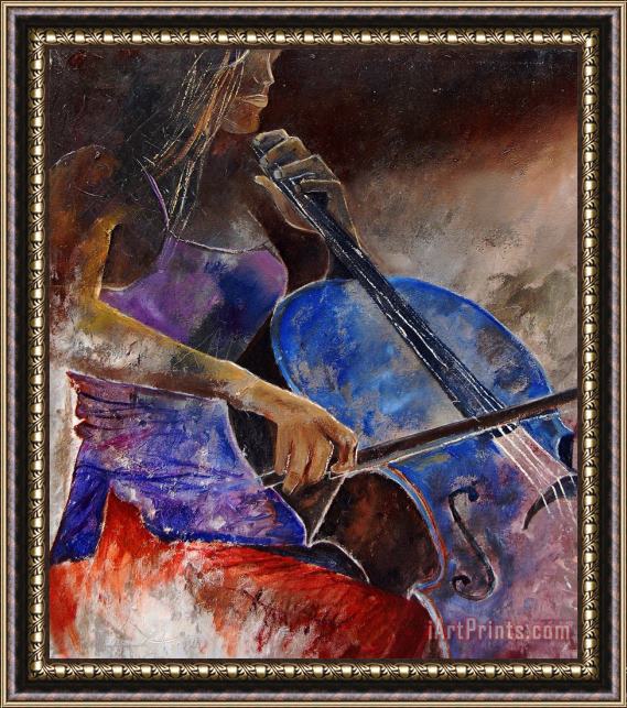 Pol Ledent Cello player Framed Painting