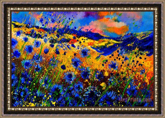 Pol Ledent Cornflowers 746 Framed Painting