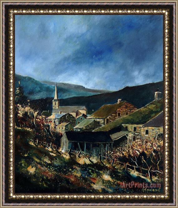 Pol Ledent Mogimont village Ardennes Framed Painting