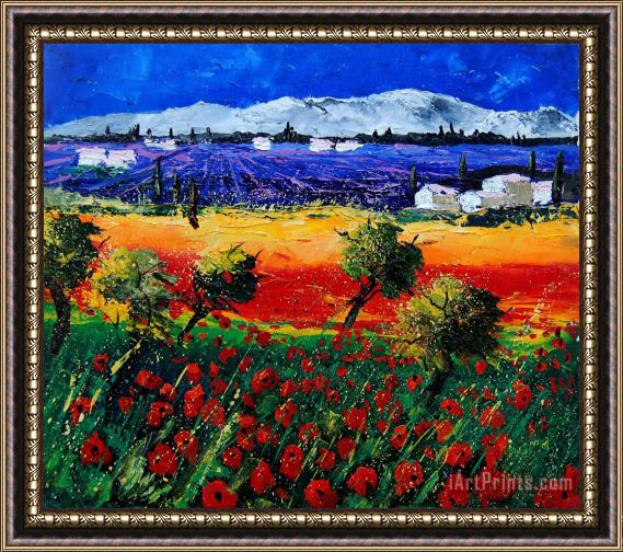 Pol Ledent Poppies in Provence Framed Painting