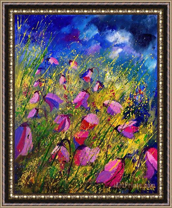 Pol Ledent Purple Wild Flowers Framed Painting