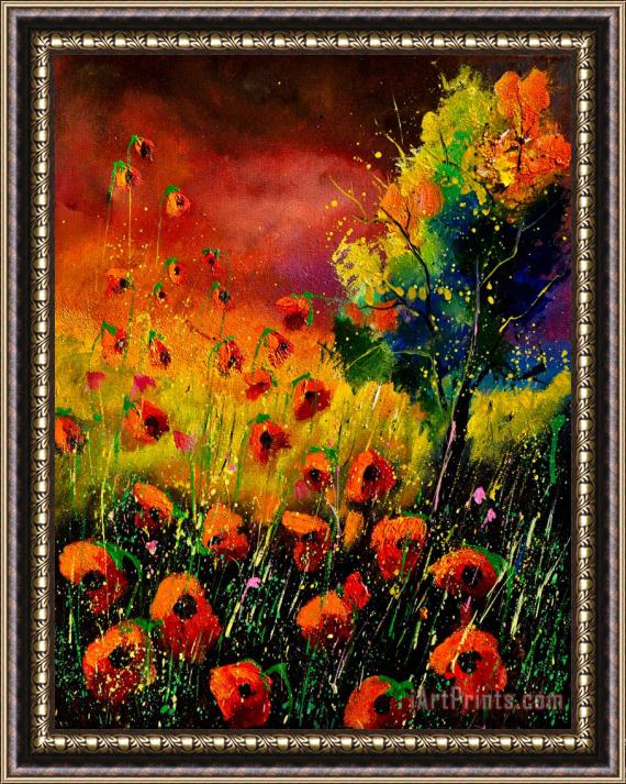Pol Ledent Red Poppies 451130 Framed Painting