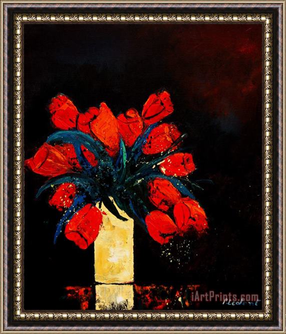 Pol Ledent Red tulips Framed Painting