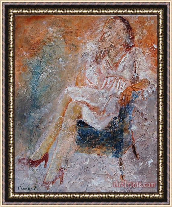 Pol Ledent Sitting Young Girl Framed Painting