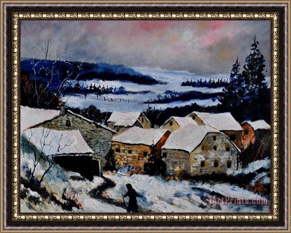 Pol Ledent Snow in ardennes 79 Framed Painting