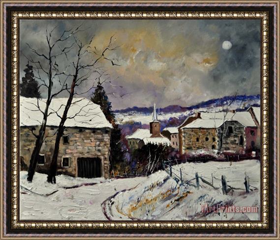 Pol Ledent Snow in Gendron Framed Painting