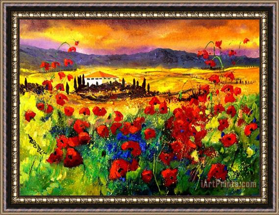 Pol Ledent Tuscany Poppies Framed Painting