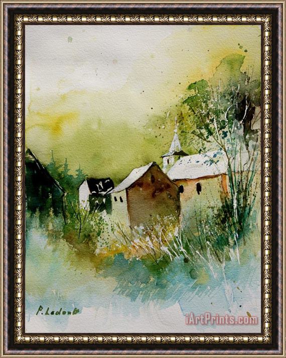 Pol Ledent Watercolor Sosoye Framed Painting