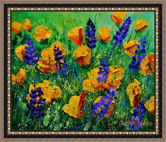 Pol Ledent Yellow Poppies 560190 Framed Painting
