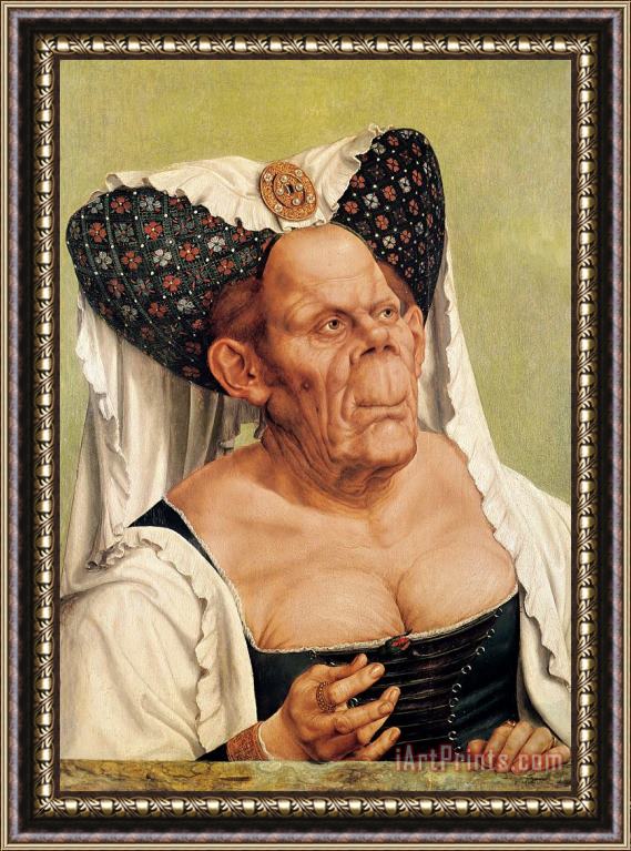 Quentin Massys A Grotesque Old Woman Framed Painting