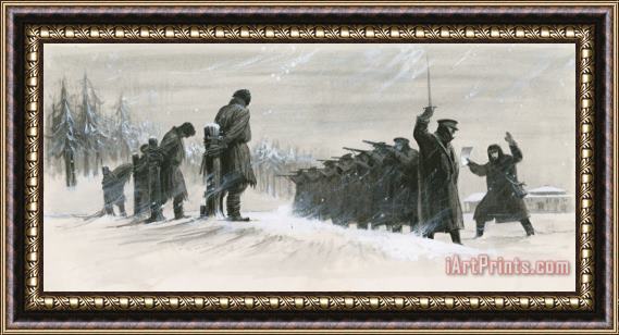 Ralph Bruce A Last Minute Reprieve Saved Fyodor Dostoievski From The Firing Squad Framed Painting