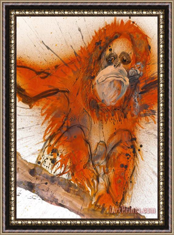 Ralph Steadman Bornean Sumatran Orangutan, 2017 Framed Print