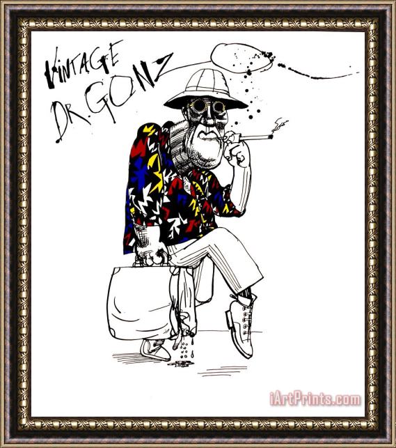 Ralph Steadman Fear And Loathing in Las Vegas, Dr Gonzo, 2005 Framed Painting
