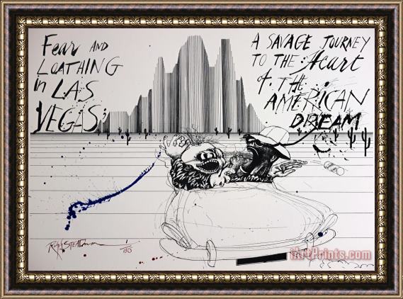 Ralph Steadman Savage Journey The American Dream Edition, 2017 Framed Painting
