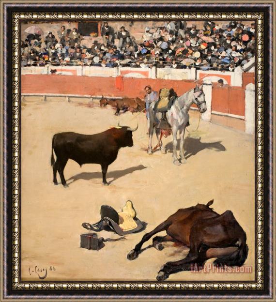 Ramon Casas i Carbo Bulls (dead Horses) Framed Painting